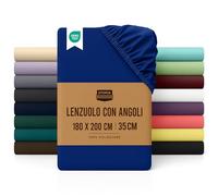 Utopia Bedding Lenzuolo con Angoli, Una Piazza - 180 x 200 cm - Blu Reale - Microfibra di Poliestere Spazzolato - Lenzuolo Sotto con Angoli Elasticizzato