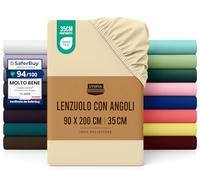 Utopia Bedding Lenzuolo con Angoli Una Piazza - 90x200cm - Beige - Microfibra Spazzolata - Lenzuolo sotto Singolo con Angoli Elasticizzato