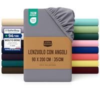Utopia Bedding Lenzuolo con Angoli Una Piazza - 90x200cm - Grigio - Microfibra di Poliestere Spazzolato - Lenzuolo sotto con Angoli Elasticizzato