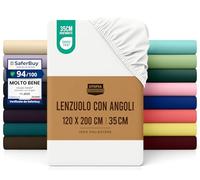 Utopia Bedding Lenzuolo con Angoli Una Piazza e Mezza Francese - 120x200cm - Bianco - Certifié Oeko-TEX - Microfibra Spazzolata - Lenzuolo Sotto con Angoli Elasticizzato