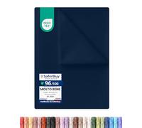 Utopia Bedding - Lenzuolo piano sopra senza elastico - Una Piazza e Mezza 225 x 255 cm - Certificato OEKO-TEX - Morbido poliestere spazzolato - Microfibra - Lenzuolo piano - Blu navy