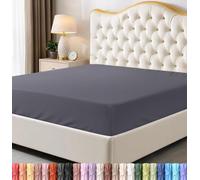 Utopia Bedding Lenzuolo Queen Size in morbida microfibra, tasche profonde, resistente al restringimento e allo sbiadimento, facile da pulire, 1 solo lenzuolo (grigio)
