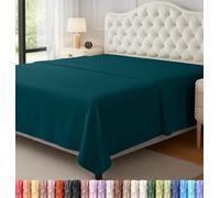 Utopia Bedding Lenzuolo senza angoli, morbido tessuto in microfibra spazzolata, resistente al restringimento e allo sbiadimento, facile da pulire, solo 1 lenzuolo (Queen, verde acqua) (UB2422)