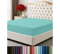 Utopia Bedding, lenzuolo sotto con angoli a dimensione intera, con tasca profonda, in morbida microfibra, resistente al restringimento e allo sbiadimento, facile da pulire, solo lenzuolo, blu spa