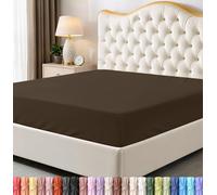 Utopia Bedding, lenzuolo sotto con angoli per letto queen size, tasca profonda, in morbida microfibra, resistente al restringimento e allo sbiadimento, facile da pulire, solo lenzuolo, marrone
