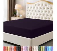 Utopia Bedding, lenzuolo sotto con angoli per letto queen size, tasca profonda, in morbida microfibra, resistente al restringimento e allo sbiadimento, facile da pulire, solo lenzuolo, colore: viola