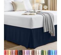 Utopia Bedding Mantovana giroletto doppio, morbida mantovana plissettata quadrupla con volant, facile da montare, con caduta su misura da 40,6 cm, qualità alberghiera, resistente al restringimento e