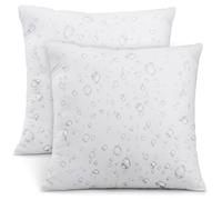 Utopia Bedding Outdoor Pillow Inserts 16 x 16 Inches Pack of 2 White Water Resistant Garden Throw Pillows for Patio and Porc