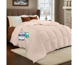 Utopia Bedding Piumone 220 x 260 cm, Piumone Leggero per un Letto Grande, Trapunta in Microfibra per Tutte le Stagioni, lmbottitura 100% Fibra Cava (Beige)
