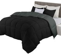 Utopia Bedding Piumone in microfibra offre comfort per tutto l'anno grazie al suo design incredibilmente morbido e resistente. (Grigio/Nero, 230x260 cm)