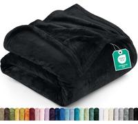Utopia Bedding Plaid Coperta Pile di Flanella [259x228 cm, Nero] | Pled Divano, Coperta Morbida per Letto Matrimoniale, Calda e Accogliente, Ideale per Letto, Divano e Poltrona