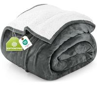 Utopia Bedding Plaid Ploire Sherpa Couverture (Grigio, 150x200 cm) | Plaid Canape Grande Taille, Couverture en polaire épaisse, chaude et réversible pour lit, canapé, camping et voyage