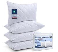 Utopia Bedding Proteggi Cuscino 50 x 75 cm, Copricuscini Trapuntati Con Cerniera, in Microfibra Morbida e Traspirante (Confezione da 4, Bianco)