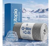 Utopia Bedding Q-Max>0.462 - Coperta refrigerante grigia per letto matrimoniale, in nylon freddo 0,462, assorbe la sudorazione notturna e il calore corporeo, leggera strato di raffreddamento del letto
