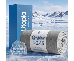 Utopia Bedding Q-Max>0.462 - Coperta refrigerante grigia per letto matrimoniale, in nylon freddo 0,462, assorbe la sudorazione notturna e il calore corporeo, leggera strato di raffreddamento del letto