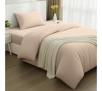 Utopia Bedding Set Copripiumino da 3 Pezzi - Copripiumino 135x200cm, Lenzuolo con Angoli 90x190cm, Federa 50x75cm - (Beige, Singolo)