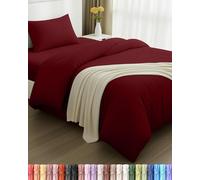 Utopia Bedding Set Copripiumino da 3 Pezzi - Copripiumino 135x200cm, Lenzuolo con Angoli 90x190cm, Federa 50x75cm - (Bordeaux, Singolo)