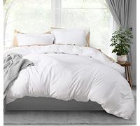 Utopia Bedding Set copripiumino da 3 pezzi (queen, bianco) + 2 federe per cuscini, morbido qualità alberghiera, resistente alle pieghe e allo scolorimento