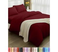 Utopia Bedding Set Copripiumino da 4 Pezzi - Copripiumino 200x200cm, Lenzuolo con Angoli 135x190cm, Federe 50x75cm - (Bordeaux, Matrimoniale)