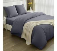Utopia Bedding Set Copripiumino da 4 Pezzi - Copripiumino 200x200cm, Lenzuolo con Angoli 140x20cm, Federe 80x80cm - (Grigio, Matrimoniale)