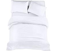 Utopia Bedding Set Copripiumino da 4 Pezzi - Copripiumino 230x220cm, Lenzuolo con Angoli 150x200cm, Federe 50x75cm - (Bianco, Matrimoniale)