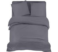 Utopia Bedding Set Copripiumino da 4 Pezzi - Copripiumino 240x220cm, Lenzuolo con Angoli 160x20cm, Federe 65x65cm - (Bianco, Matrimoniale)