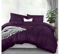 Utopia Bedding Set copripiumino king size, 1 copripiumino con 2 federe, 3 pezzi, copripiumino con chiusura a cerniera, in microfibra spazzolata ultra morbida, 264 x 228 cm (king size, viola)