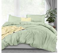 Utopia Bedding, Set copripiumino king size, 1 copripiumino con 2 federe, 3 pezzi, copripiumino con chiusura a cerniera, morbida microfibra spazzolata, 264 x 228 cm (king size, salvia)