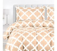 Utopia Bedding Set copripiumino king size (beige) con 2 federe - lussuosa microfibra spazzolata - piumino alternativo - morbido e confortevole - lavabile in lavatrice