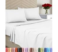 Utopia Bedding Set copripiumino king size in microfibra spazzolata, morbido lenzuolo king size, lussuoso lenzuolo con angoli, lenzuolo sopra e 2 federe, tasca profonda (bianco)