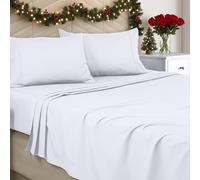 Utopia Bedding Set copripiumino king size in microfibra spazzolata, morbido lenzuolo king size, lussuoso lenzuolo con angoli, lenzuolo sopra e 2 federe, tasca profonda (bianco)