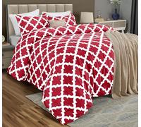 Utopia Bedding Set copripiumino king size (rosso) con 2 federe per cuscino, set di piume, piumino alternativo, morbido e confortevole, lavabile in lavatrice