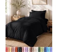 Utopia Bedding Set copripiumino leggero con federe da 50 x 65 cm, 170 x 220 cm, in morbida microfibra di poliestere (nero)