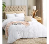 Utopia Bedding Set copripiumino leggero con federe da 50 x 65 cm, 200 x 220 cm, in morbida microfibra di poliestere (bianco)