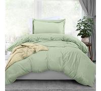 Utopia Bedding, Set copripiumino per letto singolo, 1 copripiumino con 1 federa, 2 pezzi copripiumino con chiusura a cerniera, morbida microfibra spazzolata, 172 x 228 cm (Twin/Twin XL, salvia)