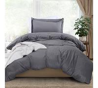 Utopia Bedding, Set copripiumino per letto singolo, 1 copripiumino con 1 federa, 2 pezzi copripiumino con chiusura a cerniera, in morbida microfibra spazzolata, 172 x 228 cm (Twin/Twin XL, grigio)