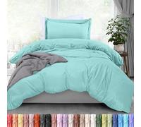 Utopia Bedding, Set copripiumino per letto singolo, 1 copripiumino con 1 federa, 2 pezzi copripiumino con chiusura a cerniera, morbida microfibra spazzolata, 172 x 228 cm (misura Twin/Twin XL, blu