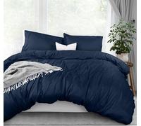 Utopia Bedding, Set copripiumino Queen Size, 1 copripiumino con 2 federe, 3 pezzi, copripiumino con chiusura a cerniera, morbida microfibra spazzolata, 228,5 x 228,6 cm (Queen size, blu navy)