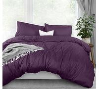 Utopia Bedding Set copripiumino queen size, 1 copripiumino con 2 federe, 3 pezzi, copripiumino con chiusura a cerniera, in microfibra spazzolata ultra morbida, 228 x 228 cm (queen size, viola)