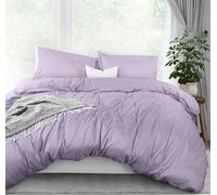 Utopia Bedding, Set copripiumino Queen Size, 1 copripiumino con 2 federe, 3 pezzi, copripiumino con chiusura a cerniera, morbida microfibra spazzolata, 228 x 228 cm (Queen size, lavanda)