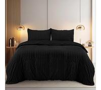 Utopia Bedding Set Copripiumino Seersucker - Include 1 Copripiumino 200x200 cm con Chiusura a Cerniera, 2 Federe 50x75 cm con Chiusura a Busta; Il Piumino è Venduto separatamente.