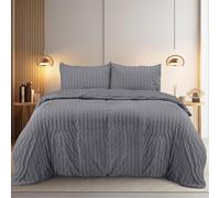 Utopia Bedding Set Copripiumino Seersucker - Include 1 Copripiumino 200x200 cm con Chiusura a Cerniera, 2 Federe 50x75 cm con Chiusura a Busta; Il Piumino è Venduto separatamente.