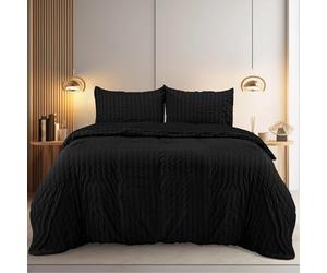 Utopia Bedding Set Copripiumino Seersucker - Include 1 Copripiumino 200x200 cm con Chiusura a Cerniera, 2 Federe 50x75 cm con Chiusura a Busta; Il Piumino è Venduto separatamente.