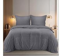 Utopia Bedding Set Copripiumino Seersucker - Include 1 Copripiumino Matrimoniale 260x240 cm con chiusura a cerniera, 2 Federe 65x65 cm con chiusura a busta; il piumino è venduto separatamente.