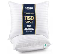 Utopia Bedding Set di 2 cuscini da letto per dormire, misura europea, colore bianco, di qualità alberghiera, per chi dorme sulla schiena, sulla pancia o sul fianco
