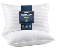 Utopia Bedding Set di 2 cuscini da letto per dormire, misura standard, colore bianco, di qualità alberghiera, per chi dorme sulla schiena, sulla pancia o sul fianco