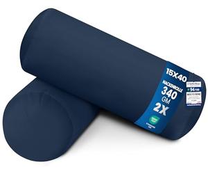 Utopia Bedding Set di 2 Cuscino Cilindrico, 15 x 40 cm Cuscini Bolster, Cuscino Lombare (Blu Navy)