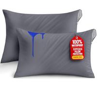 Utopia Bedding Set di 2 federe impermeabili con cerniera per letto super grande, 50,8 x 96,5 cm, colore grigio