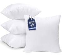 Utopia Bedding Set di 4 Cuscini, 45 x 45 cm Imbottitura per Cuscini, Cuscini Divano, Cuscino Interno (Bianco)