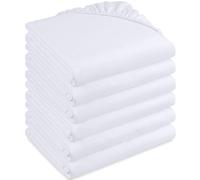 Utopia Bedding Set di 6 Lenzuolo con Angoli Una Piazza e Mezza Francese - 160x200cm - Bianco - Microfibra Spazzolata - Lenzuolo Sotto con Angoli Elasticizzato